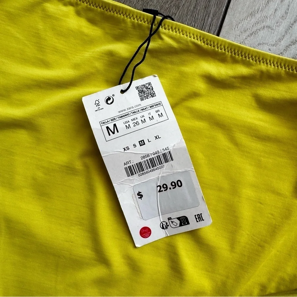 ZARA Bikini High-Waist Olive Green Yellow | Size: Medium | New With Tags